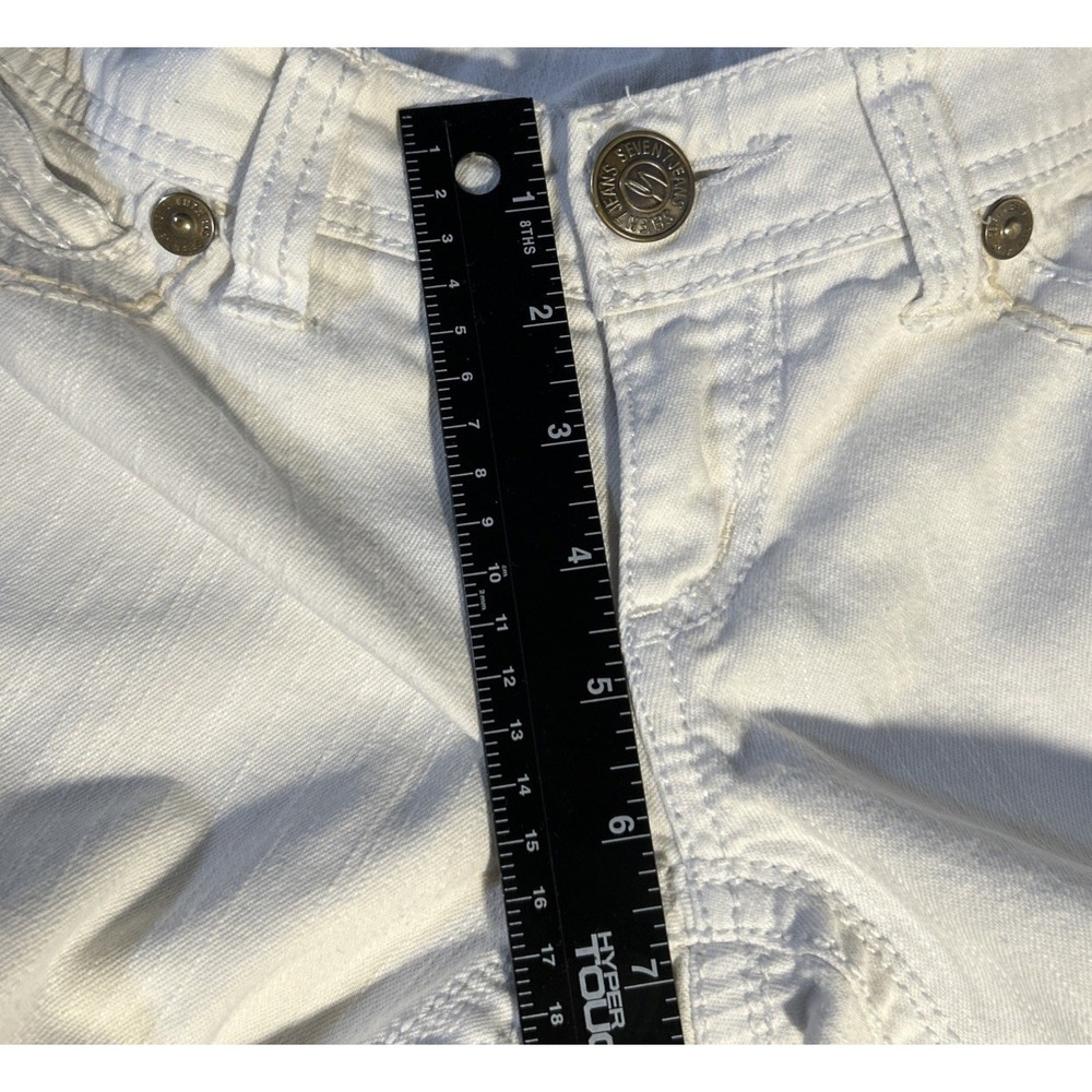 Seven 7 Jeans Women's Bootcut White Denim Embellished Pockets Size 25 - Picture 7 of 13